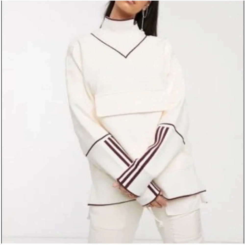 ADIDAS x IVY PARK BEYONCÉ Original Pullover Sweatshirt Ecru Tint Maroon - Picture 4 of 12